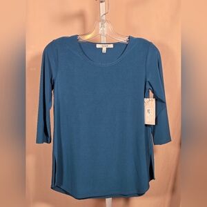 NWT Sympli Dark Teal Go To Classic Relaxed Tunic Size 4